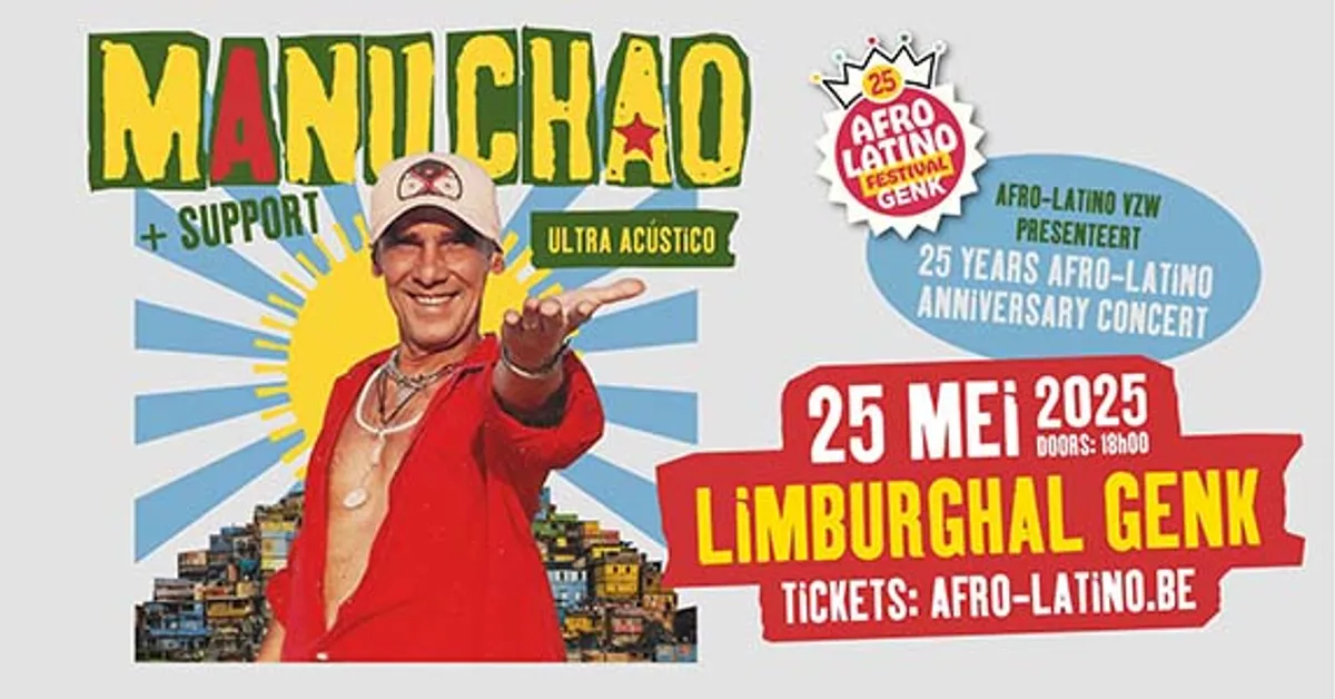 25 ans d'Afro-Latino: Manu Chao fait vibrer le Limburghal de Genk avec un show légendaire et une énergie folle!