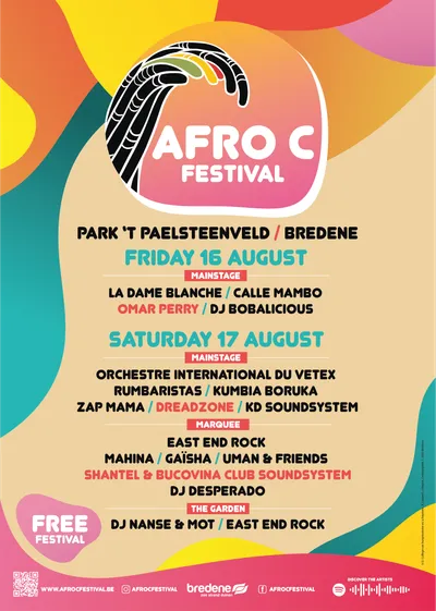 Afro C Festival keert terug naar 't Paelsteenveld in Bredene en stelt leuke en gevarieerde affiche voor!