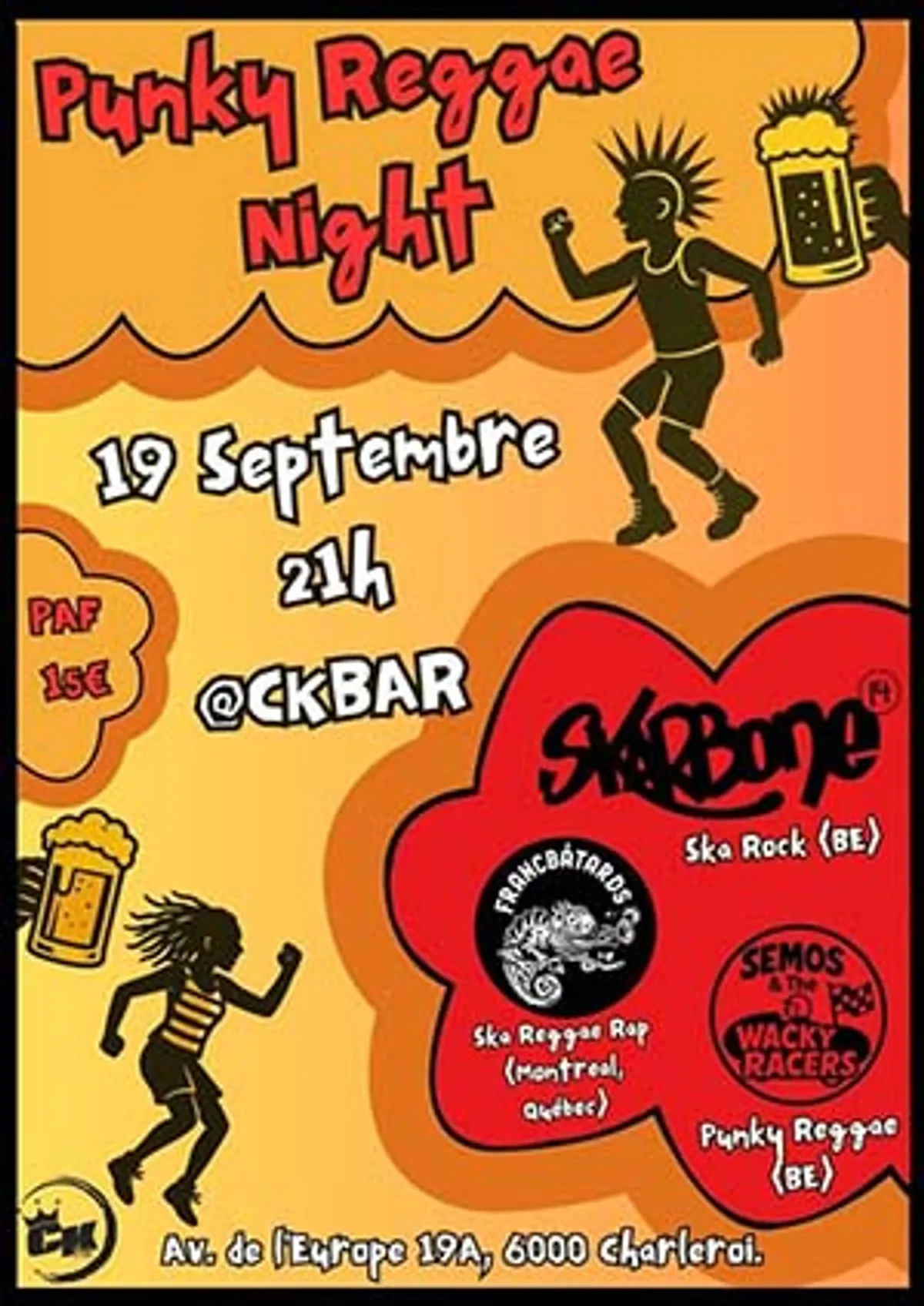 Ska, fusion et rock en Wallonie: Semos and The Wacky Racers, Francbâtards et Skarbone 14 ont fait sauter les plombs au CK Bar à Charleroi!