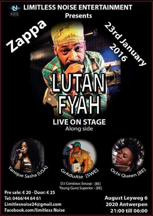 Lutan Fyah & The Jahvolution Championband in Zappa: een vuurtje op een laag pitje!