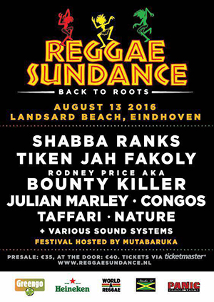 Reggae Sundance 2016: 1 podium, 7 groepen