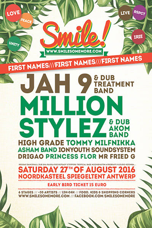 Rally round the red, gold and green voor Smile! Antwerp Reggae Festival 2016!