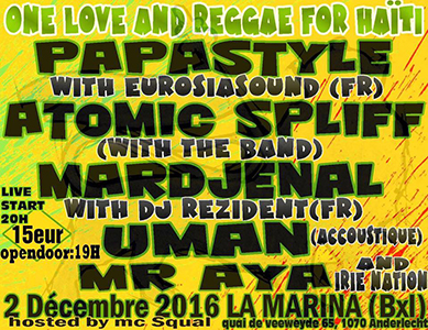 Gros line-up d'artistes à Bruxelles en solidarité avec Haïti