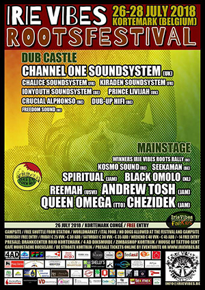 Irie Vibes 2018: Kortemark wordt weer drie dagen lang een reggae- en dubparadijs!